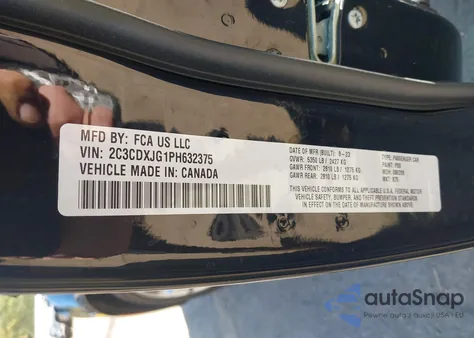 2023 Dodge Charger Sxt Awd z USA, uszkodzony, nr VIN 2C3CDXJG1PH632375